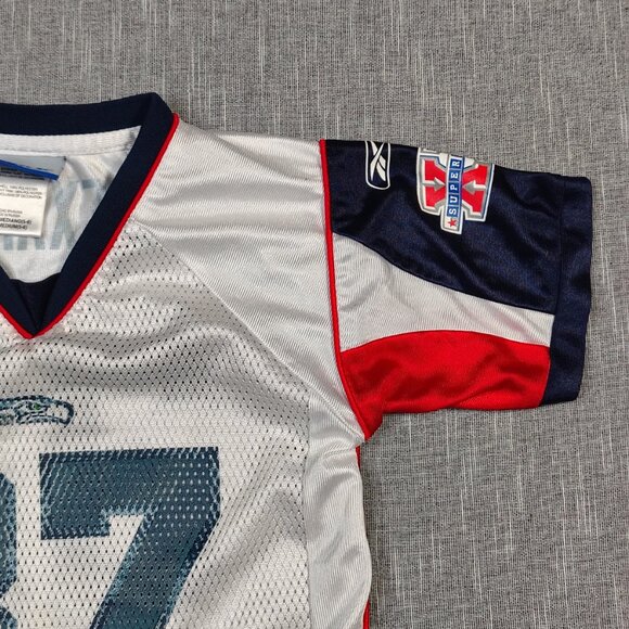 VINTAGE Shaun Alexander Seattle Seahawks Super Bowl Jersey Boys Medium Reebok - Picture 7 of 14